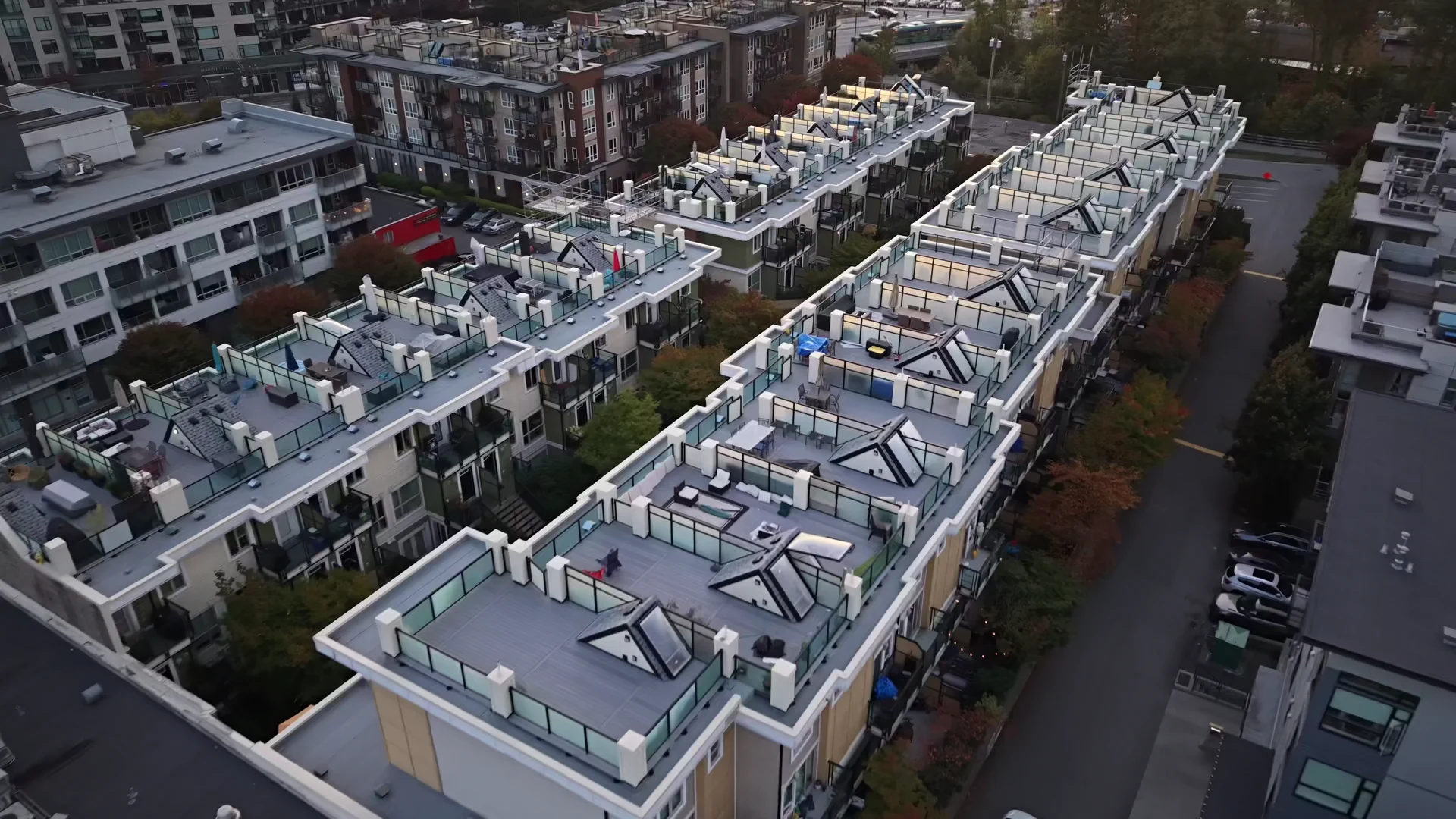 Aerial view of the NOMA rooftop decking project
