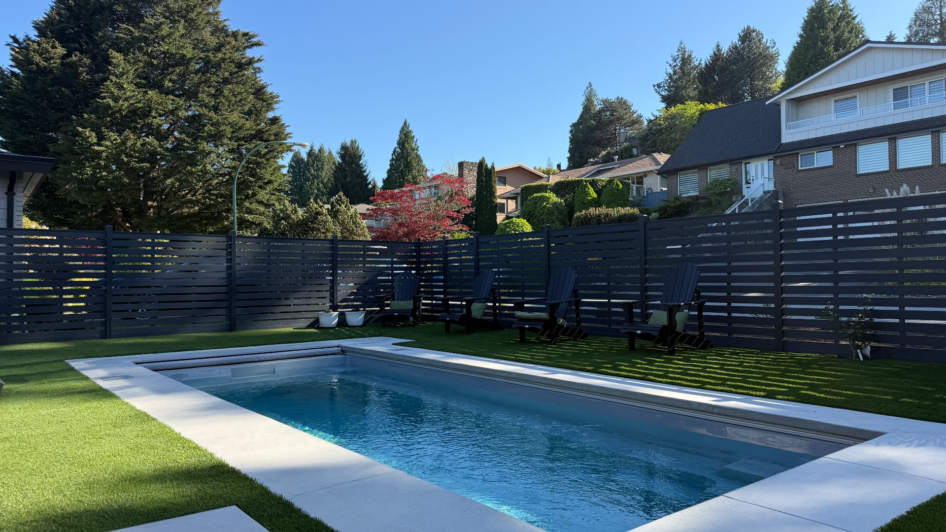 Graphite Full Trellis fencing — Woodland