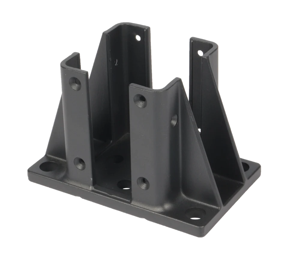 Aluminum post base — Black finish