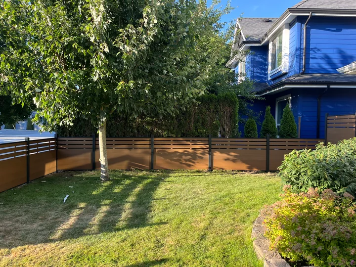 Honey Oak Partial Trellis fencing — Westminster