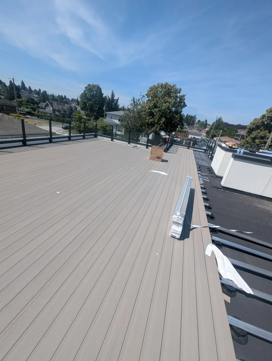 The near-complete ZeroGap surface with the last joist run still open.