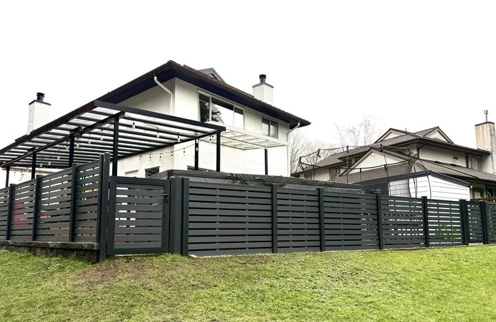 Graphite Full Trellis fencing — Ruckle Court