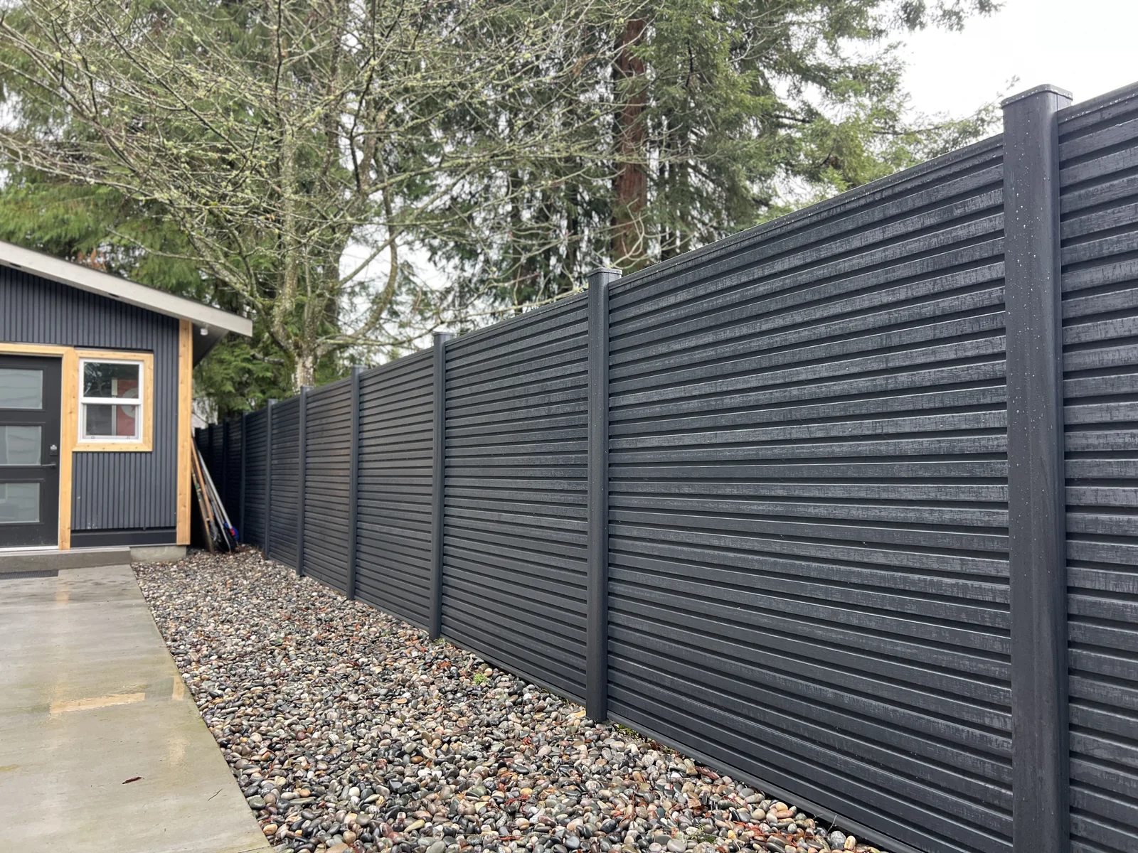Graphite Slatted fencing at Kilmarnock