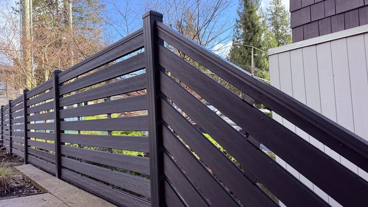 Onyx Black Full Trellis fencing — Wellington