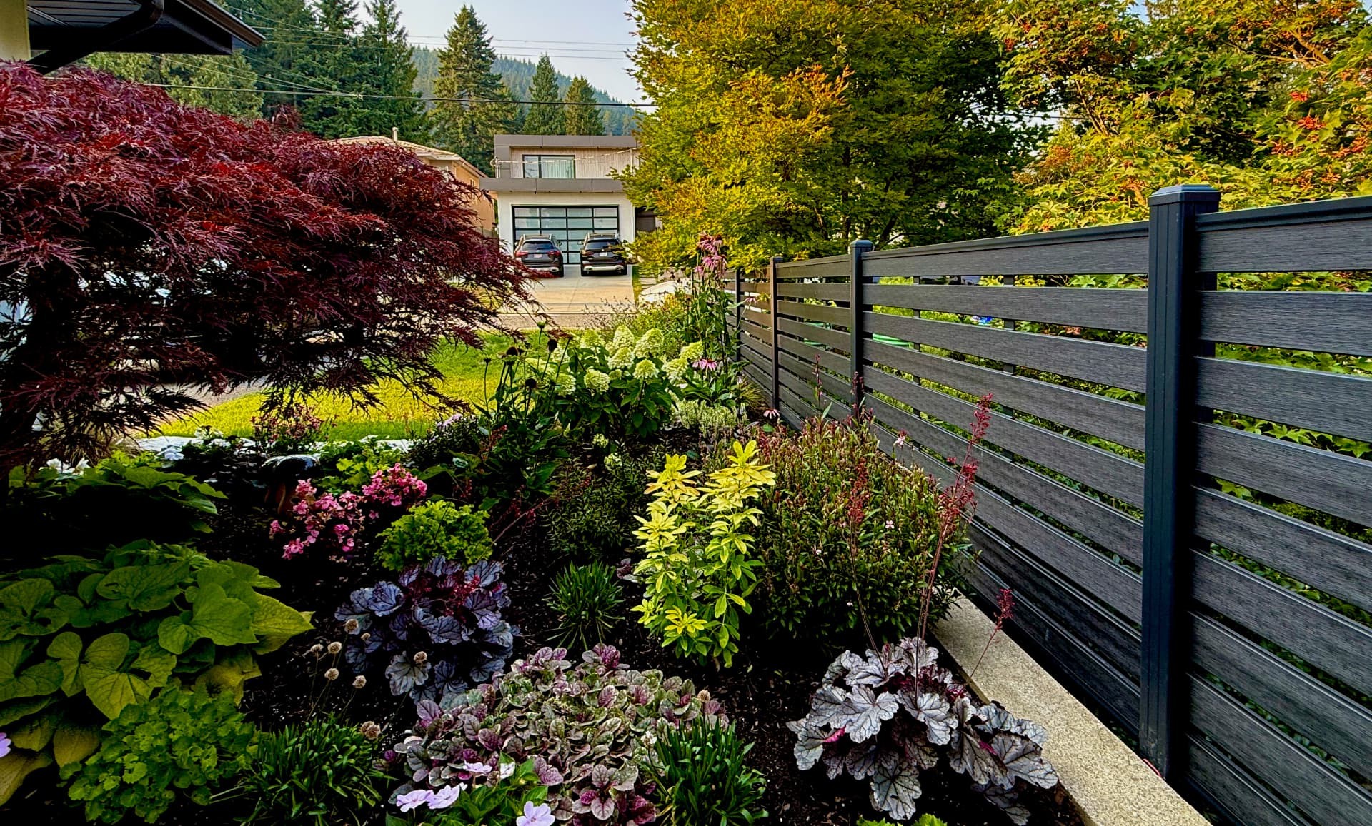 Onyx Black Full Trellis fencing — Wellington