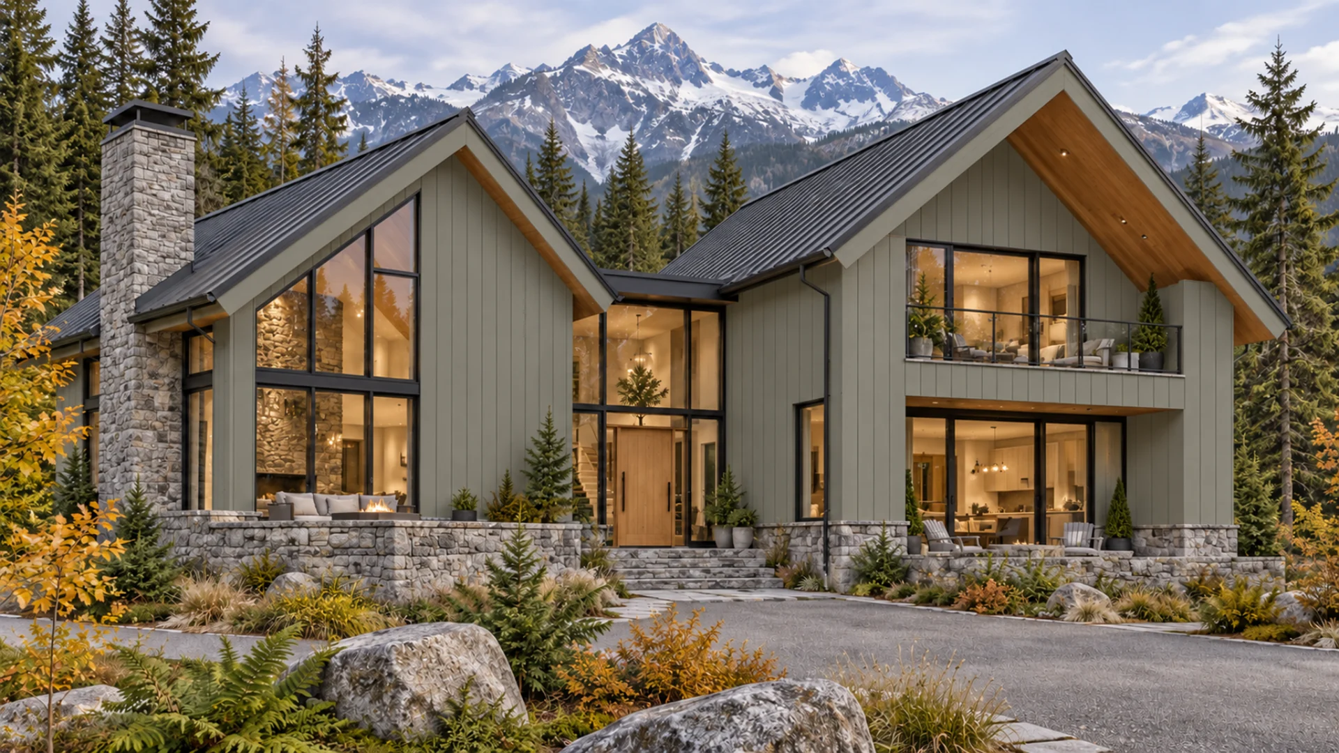 Desert Sage panel siding architectural visualization