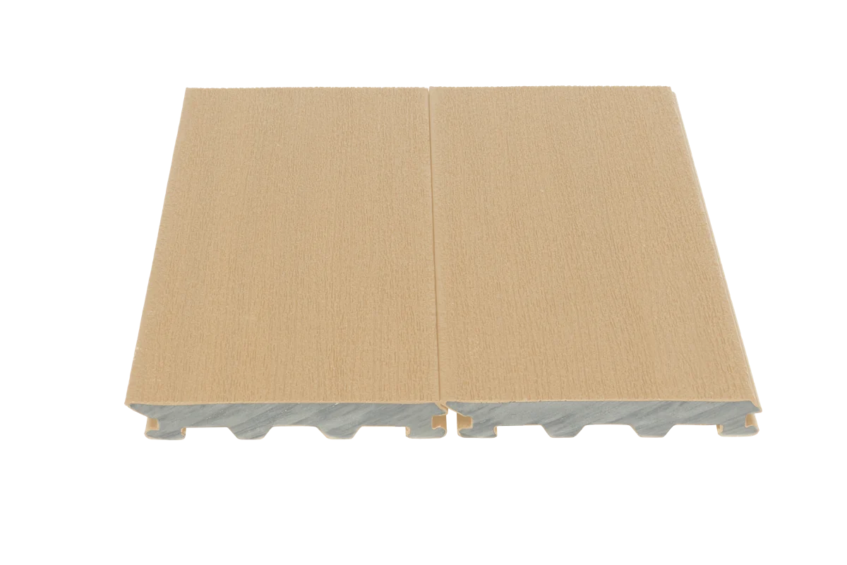 White Oak ZeroGap board showing the brushed surface and connected edge profile